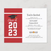 Graduation 2024 Red White Minimalist Invitation (Front)