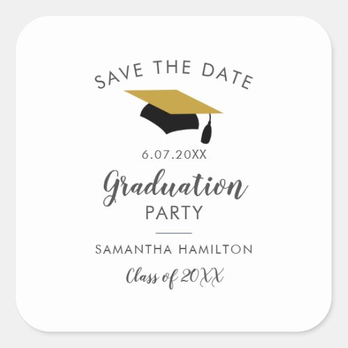 Graduation 2024 Save the Date Graduate Party Square Sticker