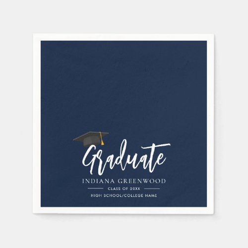 Graduation 2024 Script Navy Blue Paper Napkins