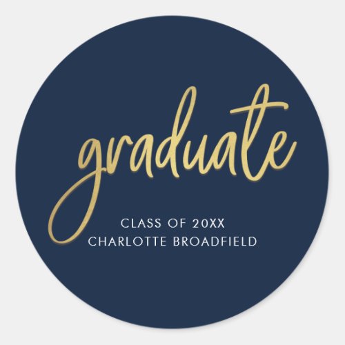 Graduation 2024 Script Party Classic Round Sticker