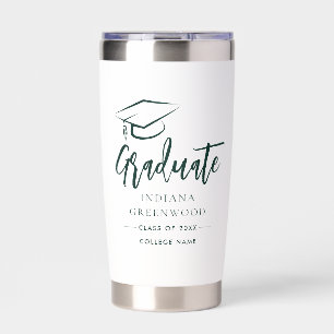 Graduation 2024 Script Personalized Grad Green Insulated Tumbler