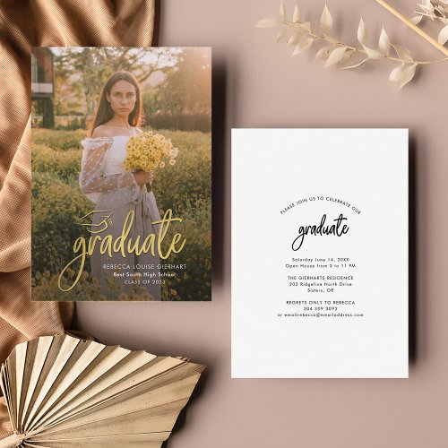 Graduation 2024 Script Photo Modern Grad Invitation