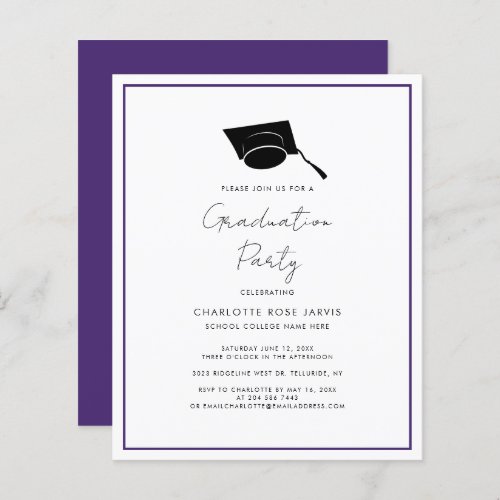 Graduation 2024 Script Purple Party Invitation