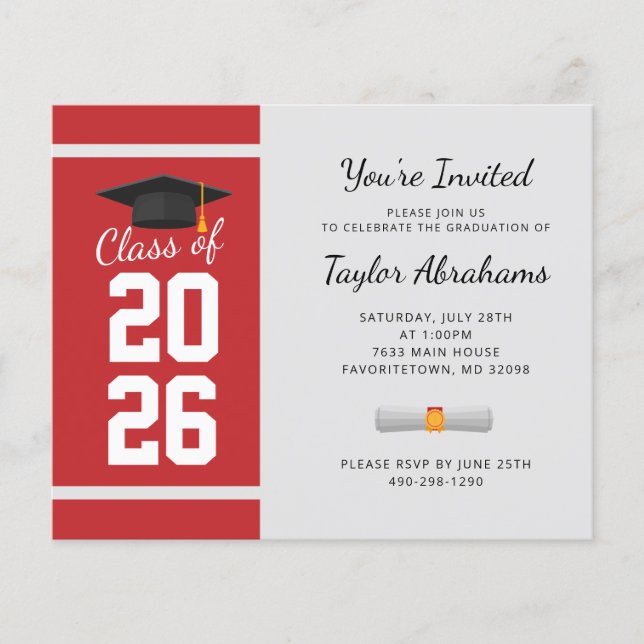 Graduation 2024 Simple Grad Party Invitation (Front)