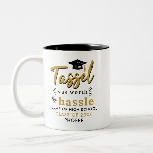 Graduation 2024 Tassel Was Worth Hassle Keepsake Two_Tone Coffee Mug