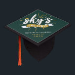 Graduation 2024 The Sky's The Limit Grad Green Graduation Cap Topper<br><div class="desc">Customize this typography graduation cap topper with your name and year of graduation or the background by clicking the "Personalize" button to suit your style.</div>
