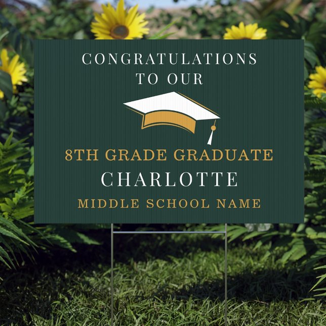 Graduation 2025 8th Grade Green Gold Grad Sign (Graduation 2025 8th Grade Green Gold Grad Sign)