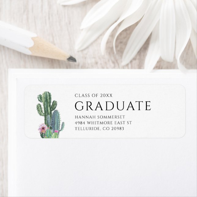 Graduation 2025 Botanical Return Address Label (Insitu)