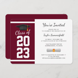 Graduation 2025 Burgundy Grad Party Invitation
