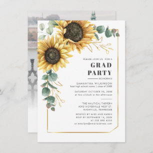 Graduation 2025 Floral Photo Graduation Party Invitation