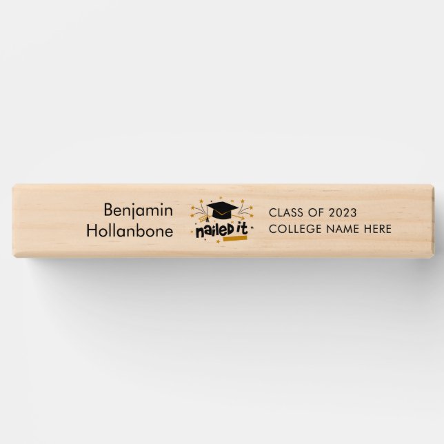 Graduation 2025 Funny Nailed It Personalized Grad Topple Tower (Front)