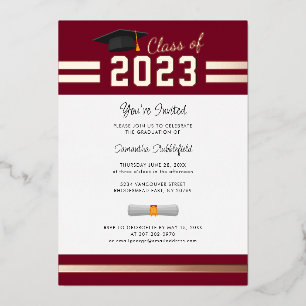 Graduation 2025 Grad Party Rose Gold Foil Invitation