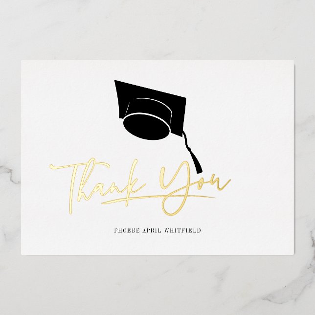 Graduation 2025 Grad Party Thank You Gold Foil Invitation (Front)