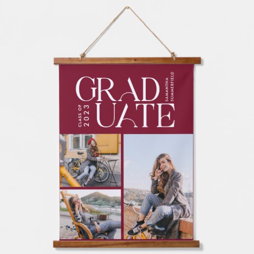 Graduation 2025 Grad Photo Collage Burgundy