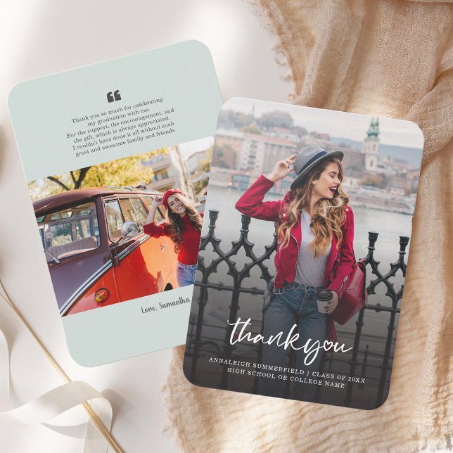 Graduation 2025 Grad Photo Thank You Budget Note Card (Graduation 2025 Grad Photo Thank You Budget Note Card)