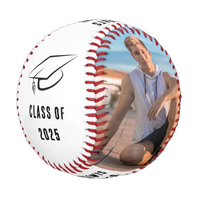 Graduation 2025 Grad Photos Custom Baseball (Angled)