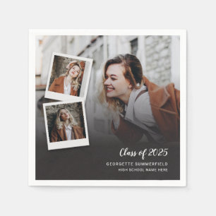 Graduation 2025 Grad Photos Party Paper Napkins