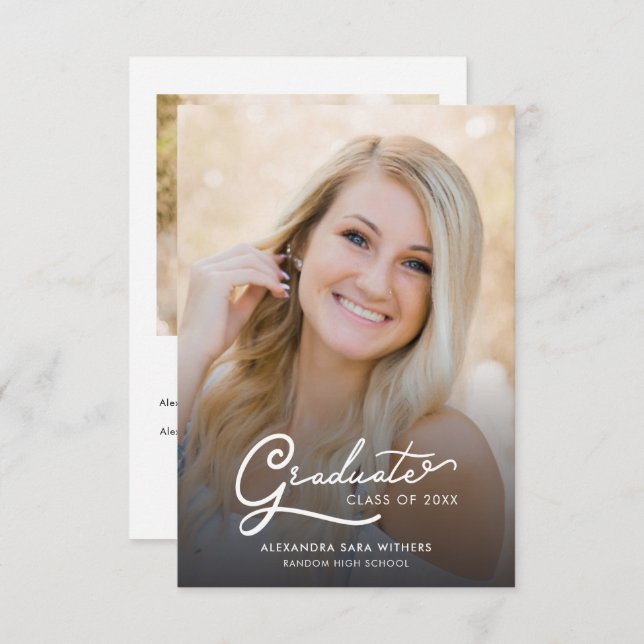 Graduation 2025 Grad Photos Script Announcement (Front/Back)