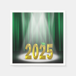 Graduation 2025 Green and Gold School Colors Napkins