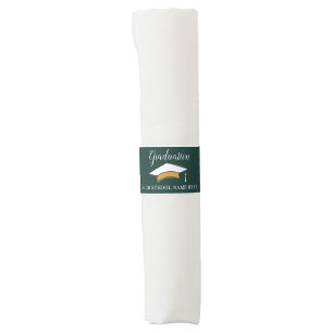 Graduation 2025 Green High School Grad Party Napkin Bands
