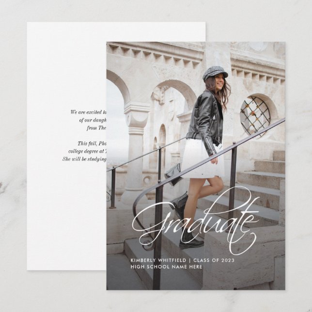 Graduation 2025 Hand-Lettered Photo Announcement (Front/Back)