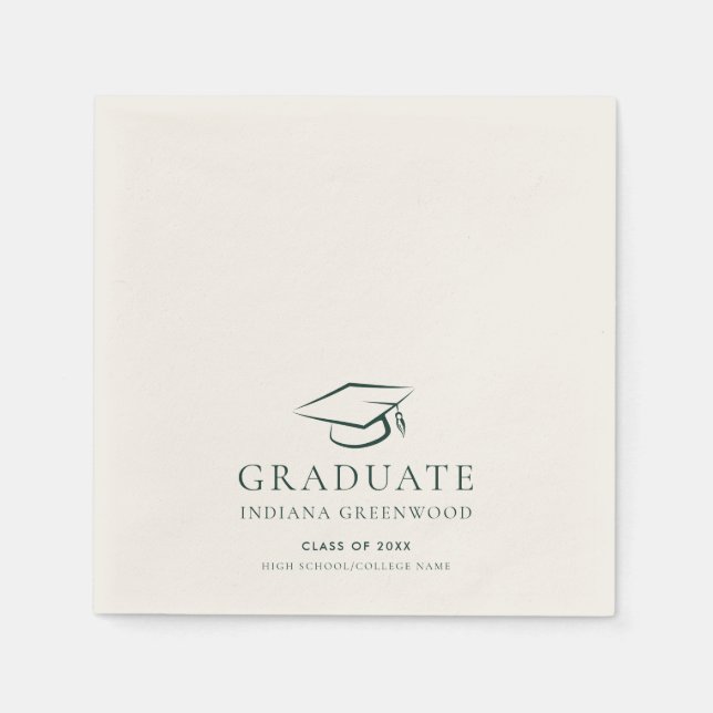 Graduation 2025 Minimalist Modern Party Paper Napkins (Front)