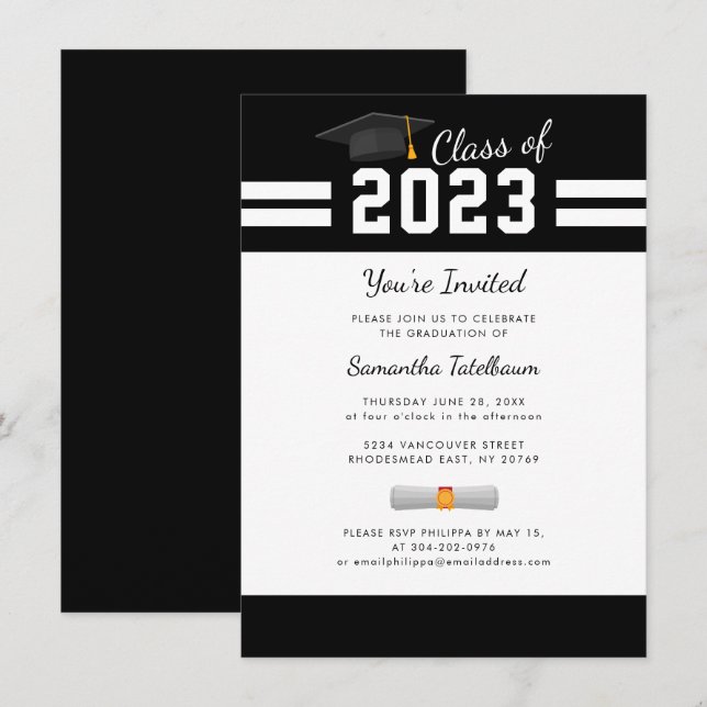 Graduation 2025 Modern Grad Party Invitation (Front/Back)