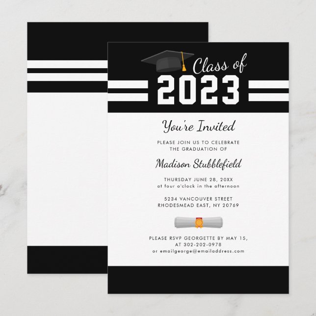 Graduation 2025 Modern Grad Party Invitation (Front/Back)