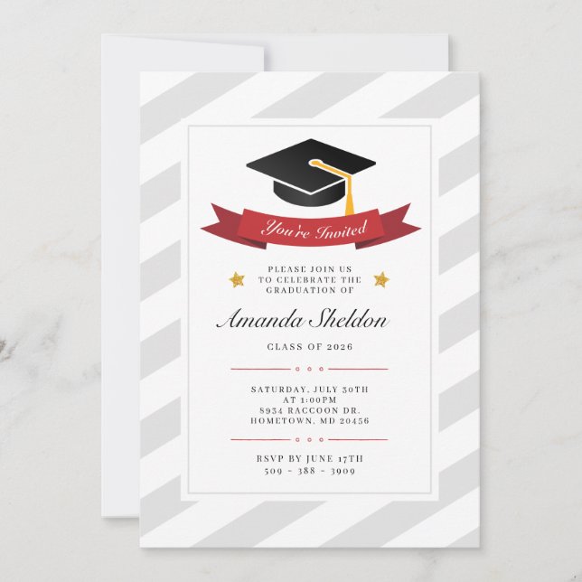 Graduation 2025 Modern Grad Party Invitation (Front)