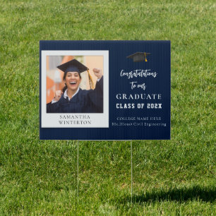 Graduation 2025 Modern Photo Grad Party Sign