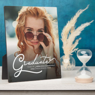 Graduation 2025 Modern Script Grad Photo Keepsake Plaque