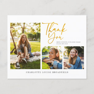 Graduation 2025 Modern Script Thank You Card