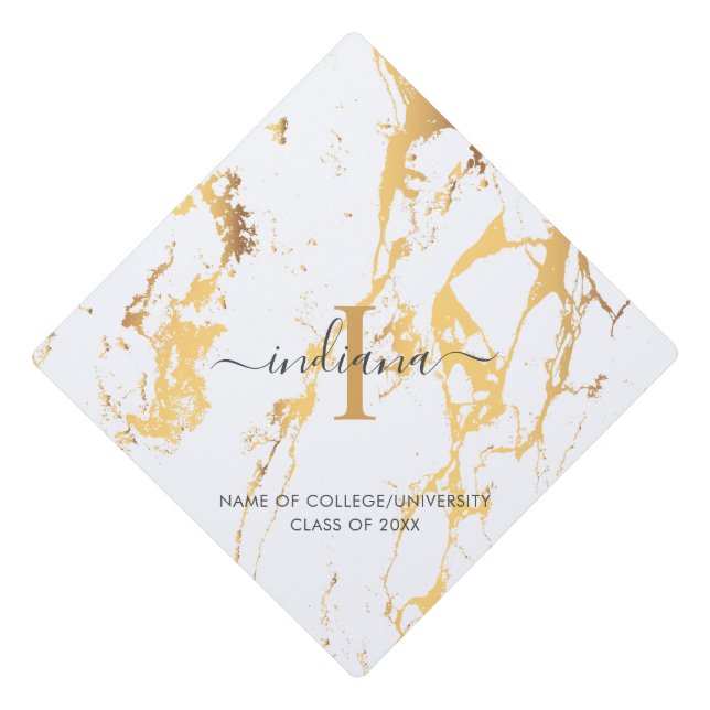 Graduation 2025 Monogram Graduate Graduation Cap Topper (Front)