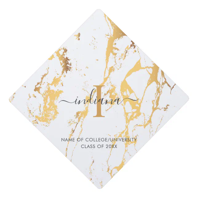 Graduation 2025 Monogram Graduate Graduation Cap Topper | Zazzle