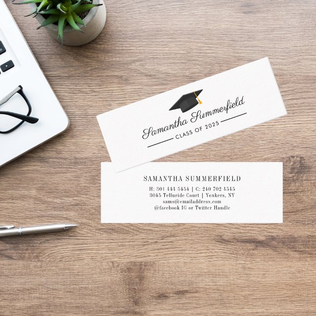 Graduation 2025 Name Modern Script Contact Calling Card (Graduation 2025 Name Modern Script Contact Calling Card)