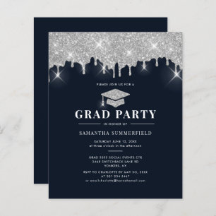 Graduation 2025 Navy Blue Grad Party Invitation