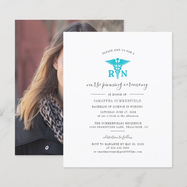Graduation 2025 Nurse Pinning Party Invitation (Front/Back)