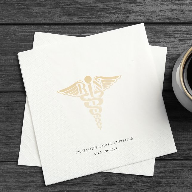 Graduation 2025 Nurse Pinning Party Paper Napkins (Nurse Graduation Paper Napkin Personalized)