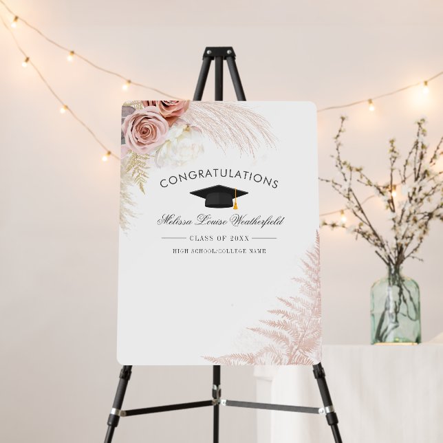 Graduation 2025 Pampas Grass Terracotta Welcome Foam Board (In Situ (Stand))