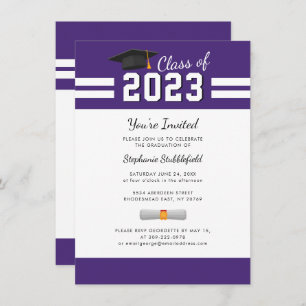 Graduation 2025 Party Simple Purple Invitation