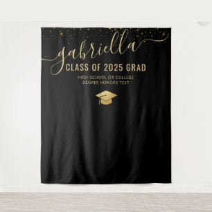 Graduation 2025 Photo Booth Selfie Backdrop Black