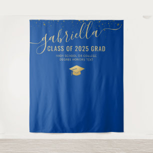 Graduation 2025 Photo Booth Selfie Backdrop Blue
