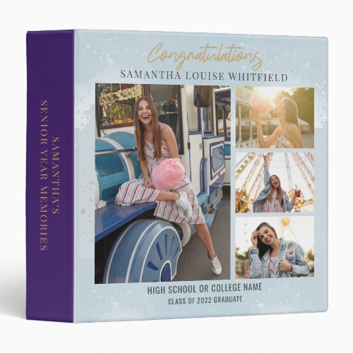 Graduation 2025 Photo Collage Grad Memories Purple