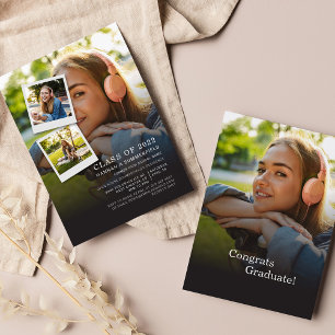 Graduation 2025 Photo Collage Grad Party Invitation