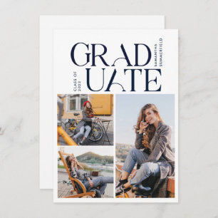 Graduation 2025 Photo Collage Grad Party Invitation