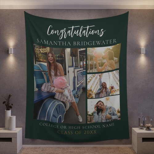 Graduation 2025 Photo Collage Green Modern Grad