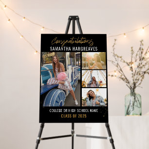 Graduation 2025 Photo Collage Modern Grad Party Foam Board