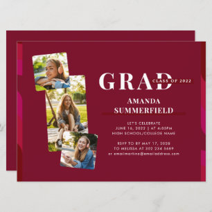 Graduation 2025 Photo Collage Modern Grad Party Invitation