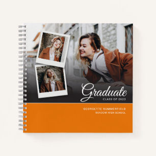 Graduation 2025 Photo Collage Party Guest Notebook
