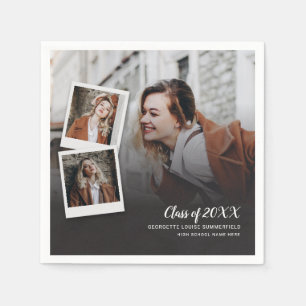 Graduation 2025 Photo Collage Script Grad Paper Napkins